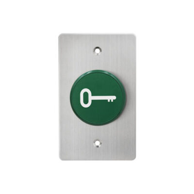 Door exit button, RJS-EX1-70~K, pre-mounted push button switch, panel mount door exit buttons, non-illuminated, various size plates, RJS Electronics ltd