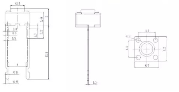 RJS-TACT-D21-H tact switch drawing, rjs electronics ltd