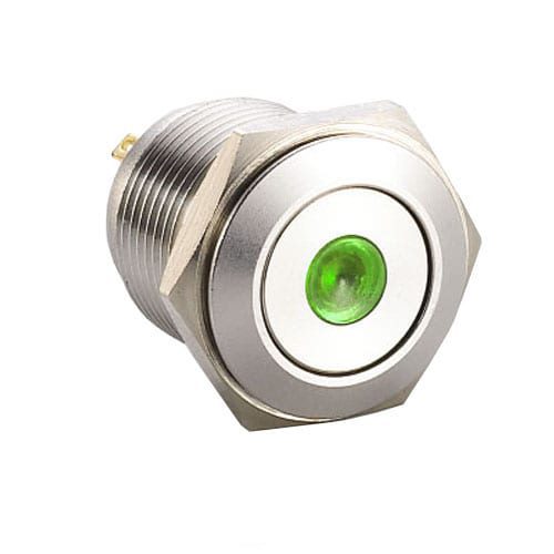 RJS1N1-19L-F-D-(G)-(BSBLK)-(XV)-67Jgreen flat head dot illumination push button metal switch