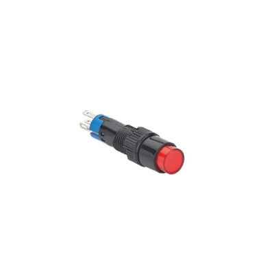 8mm push button led switch, plastic panel mount, rjs electronics ltd