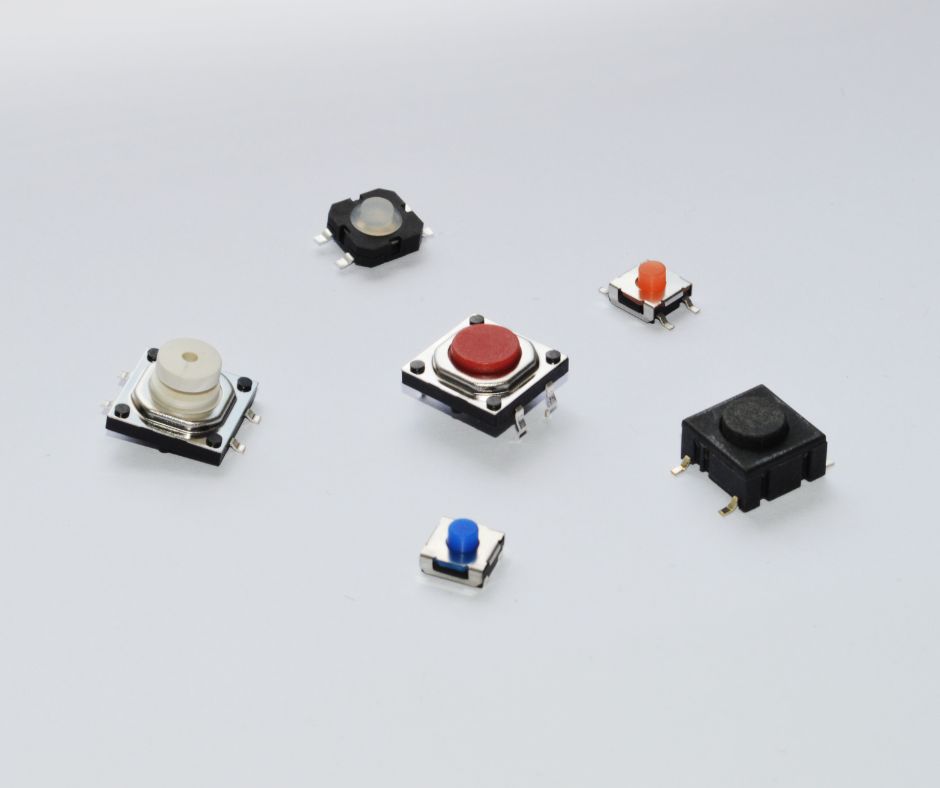 Non-illuminated tact switches, tactile push button switches, PCB mount switches, RJS Electronics Ltd