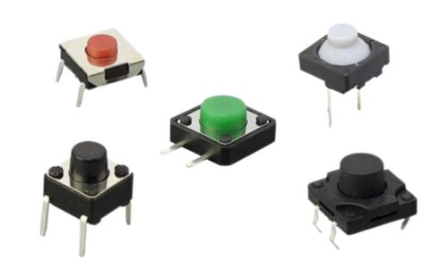 Non-illuminated tact switches, tactile push button switches, PCB mount switches, drone controls, RJS Electronics Ltd